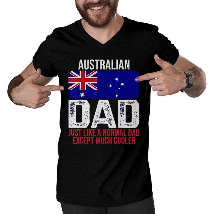 Australian Dad Australia Flag Men V-Neck Tshirt