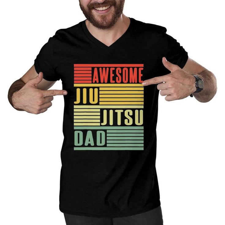 Awesome Jiu Jitsu Dad Gift Men V-Neck Tshirt
