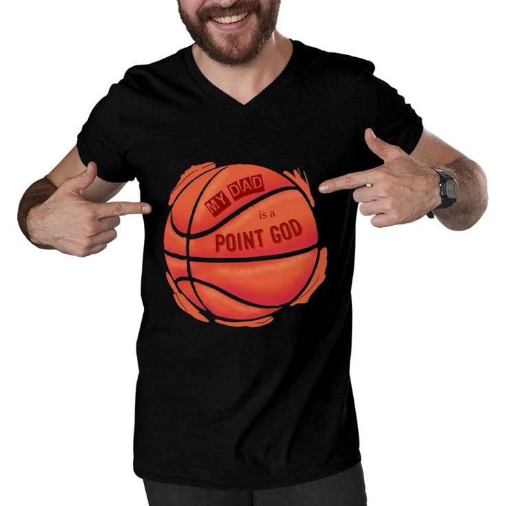 Basketball  Point God  Court Dad Men V-Neck Tshirt