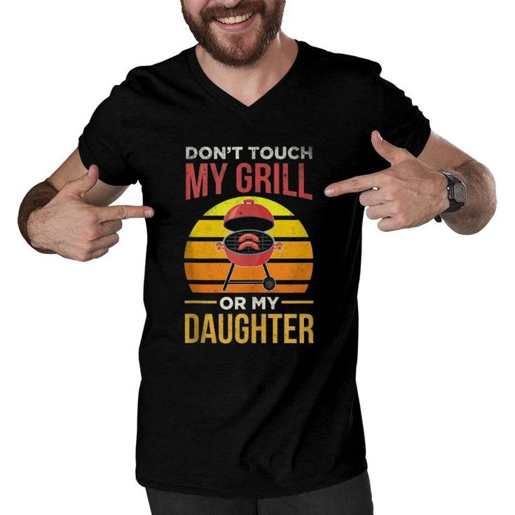 Bbq Dad Grilling Vintage Funny Cooking Meat Grill Barbecue  Men V-Neck Tshirt