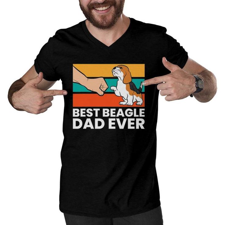 Best Beagle Dad Ever Funny Beagle Dog Dad Men V-Neck Tshirt