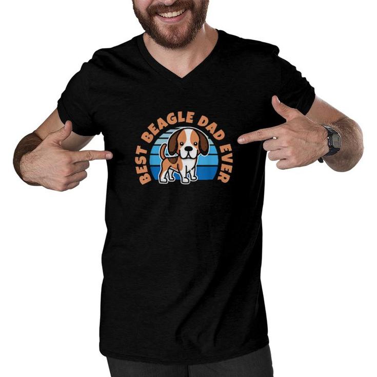 Best Beagle Dad Ever Hundeliebhaber, Retrodesign  Men V-Neck Tshirt