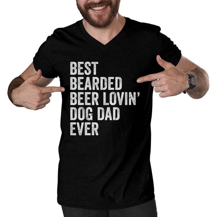 Best Bearded Beer Lovin Dog Dad Ever Design Men V-Neck Tshirt