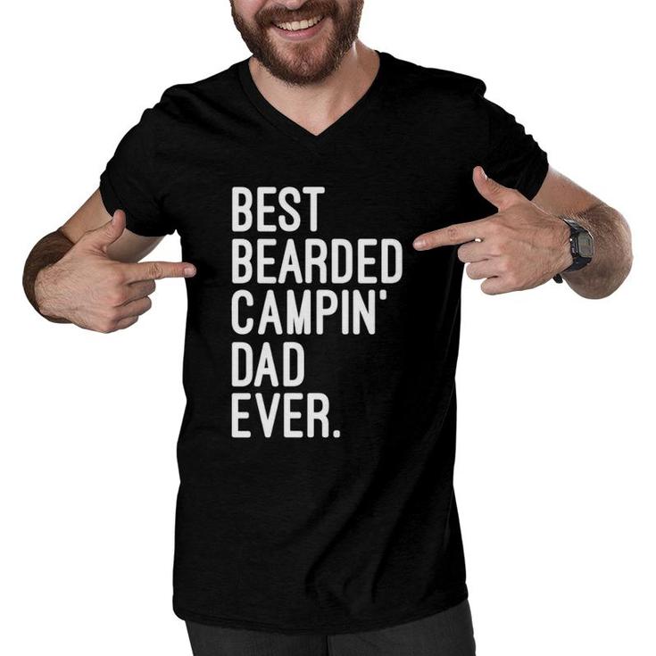 Best Bearded Campin' Dad Ever Outdoor Camping Life Men V-Neck Tshirt