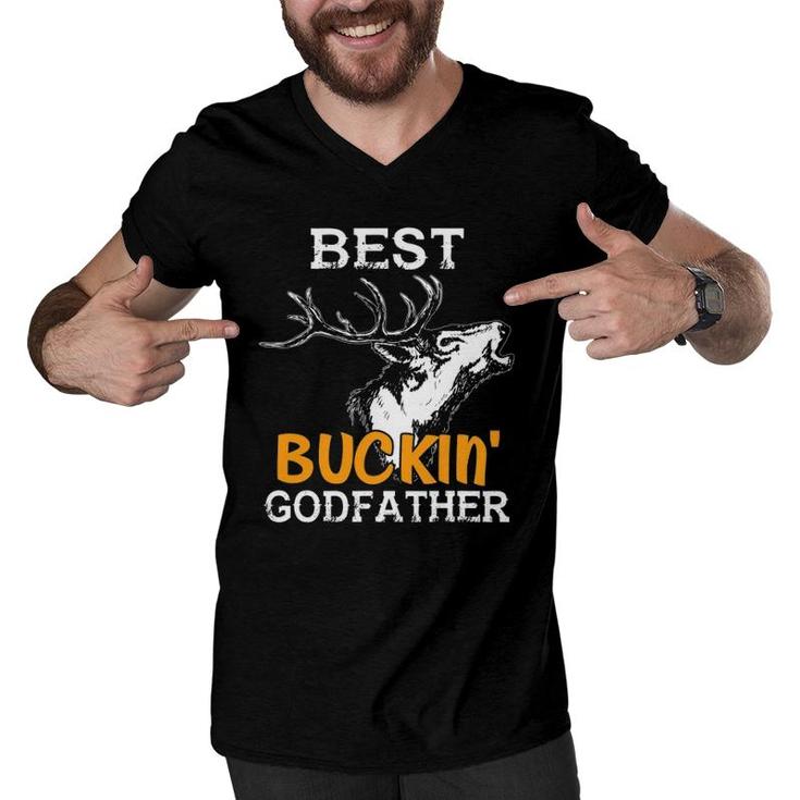 Best Buckin' Godfather Deer Bow Hunting Men V-Neck Tshirt