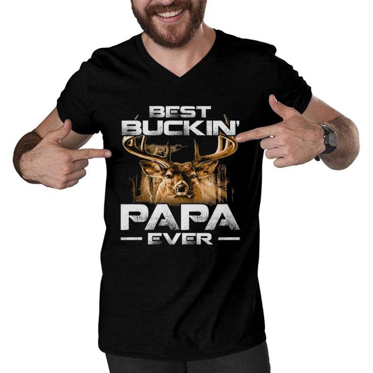 Best Buckin' Papa Ever Tee Deer Hunting Bucking Father Men V-Neck Tshirt