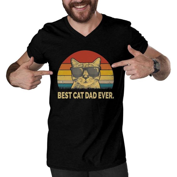 Best Cat Dad Ever Gift Men V-Neck Tshirt