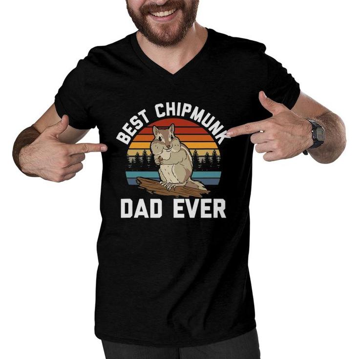 Best Chipmunk Dad Ever Chipmunk Lover Men V-Neck Tshirt