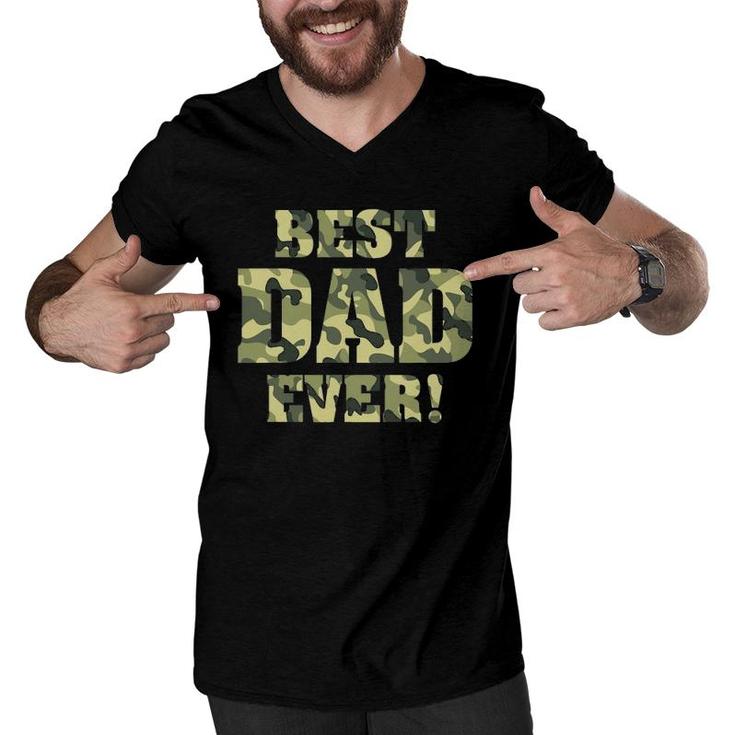 Best Dad Ever Camo Father's Day Special Greatest Dad Hunting Men V-Neck Tshirt