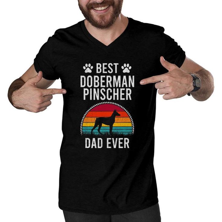 Best Doberman Pinscher Dad Ever Dog Lover Men V-Neck Tshirt