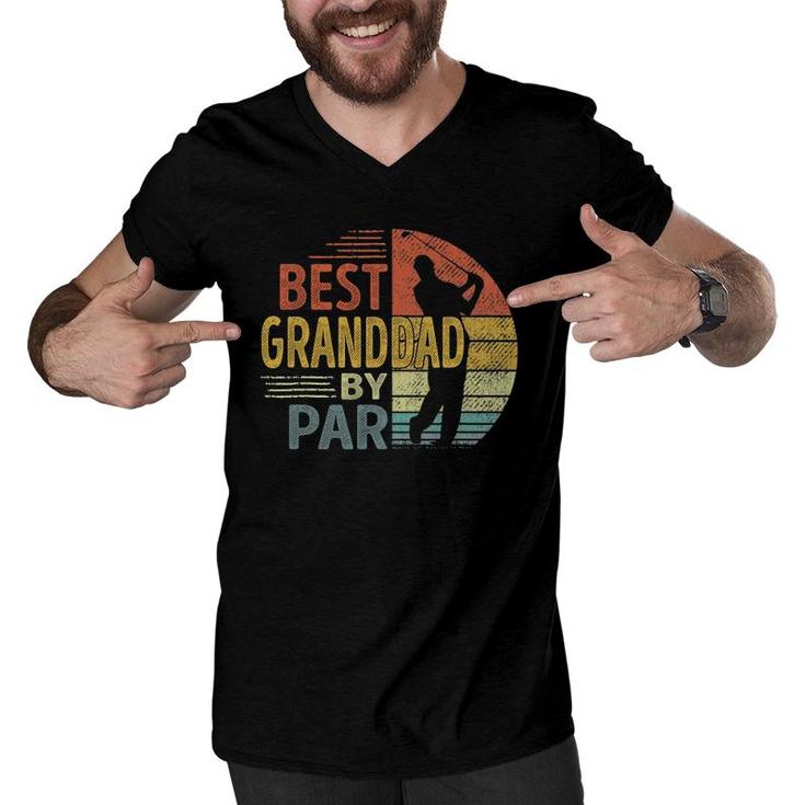 Best Granddad By Par Father's Day Golf  Gift Grandpa Men V-Neck Tshirt