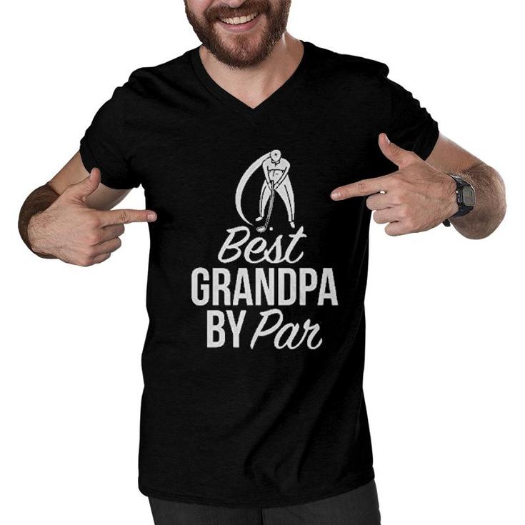 Best Grandpa By Par Golf Grandpa Men V-Neck Tshirt