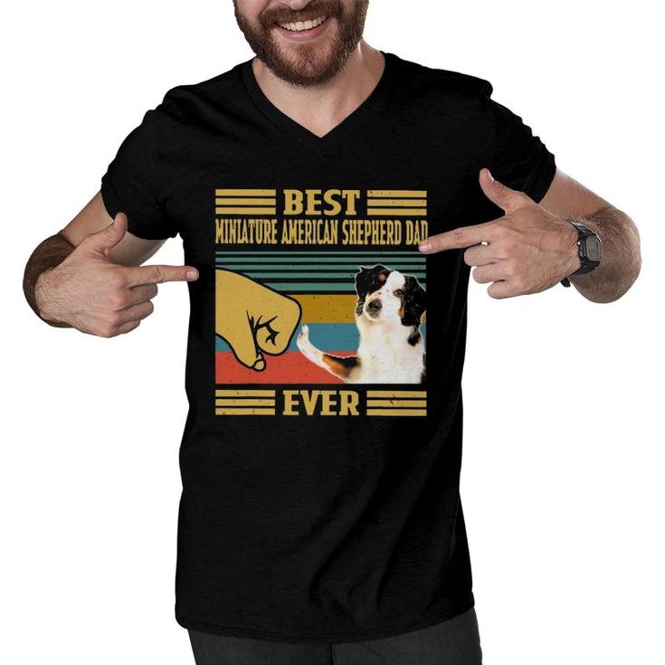 Best Miniature American Shepherd Dad Ever Father's Day Men V-Neck Tshirt