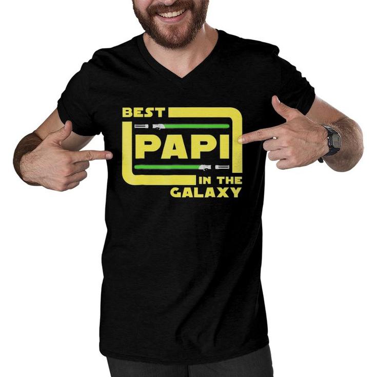 Best Papi In The Galaxy Father's Day Funny Dads Men V-Neck Tshirt