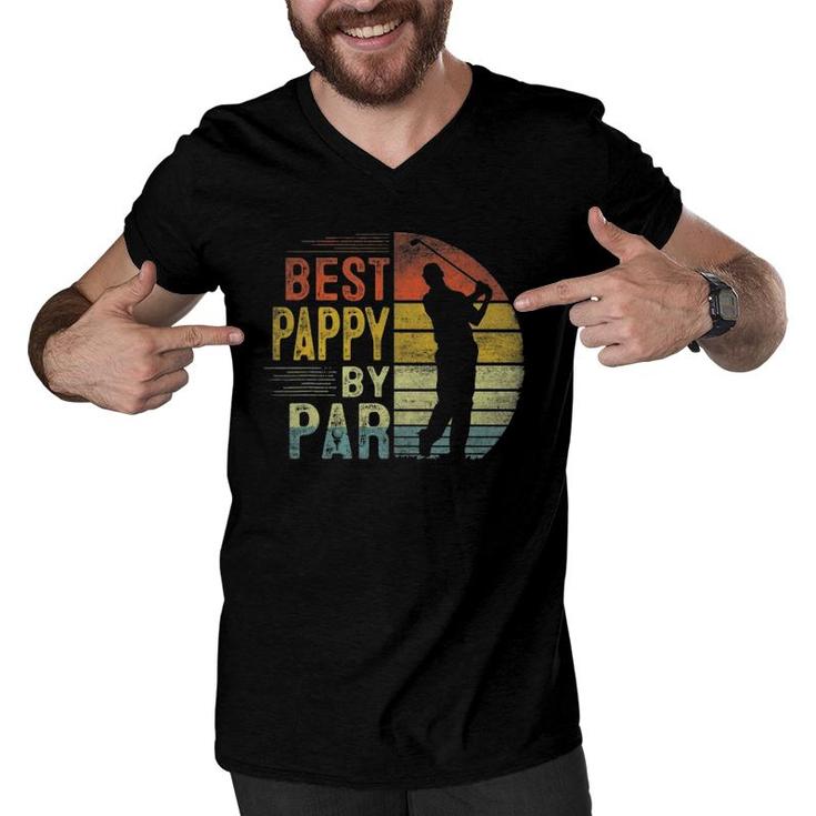 Best Pappy By Par Daddy Father's Day Gift Golf Lover Golfer Men V-Neck Tshirt