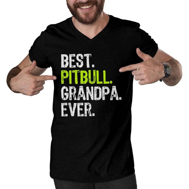 Best Pitbull Grandpa Ever Dog Lover Men V-Neck Tshirt
