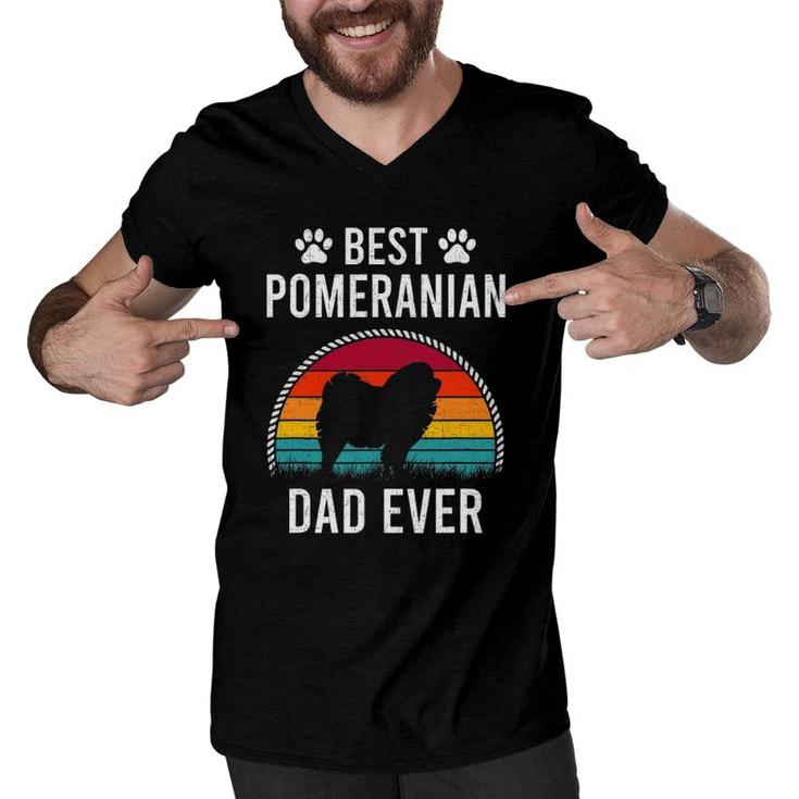 Best Pomeranian Dad Ever Dog Lover Men V-Neck Tshirt