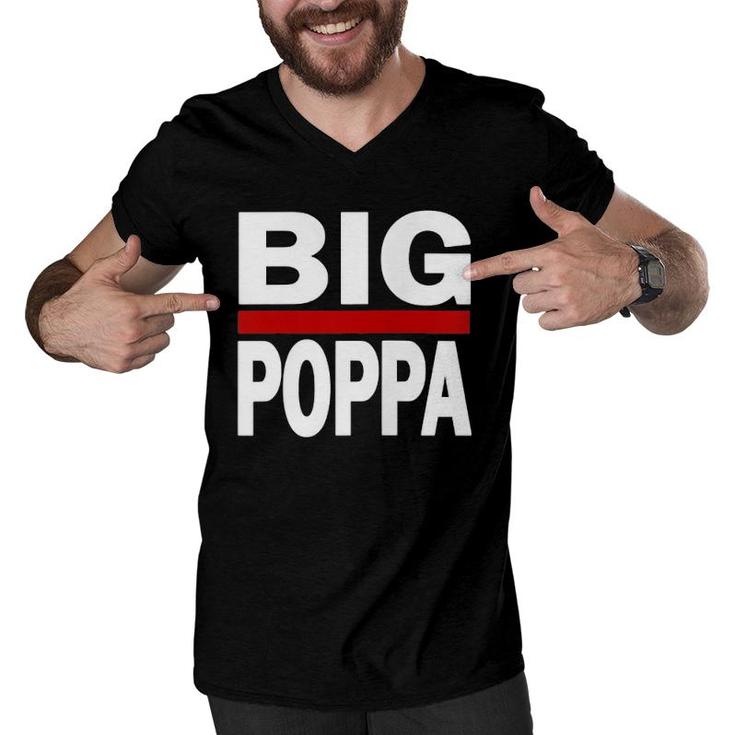 Big Poppa Hip Hop Dad Fathers Day  Men V-Neck Tshirt