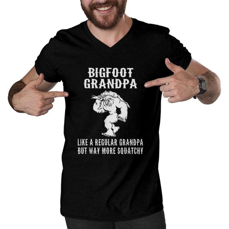 Bigfoot Grandpa Sasquatch Men V-Neck Tshirt