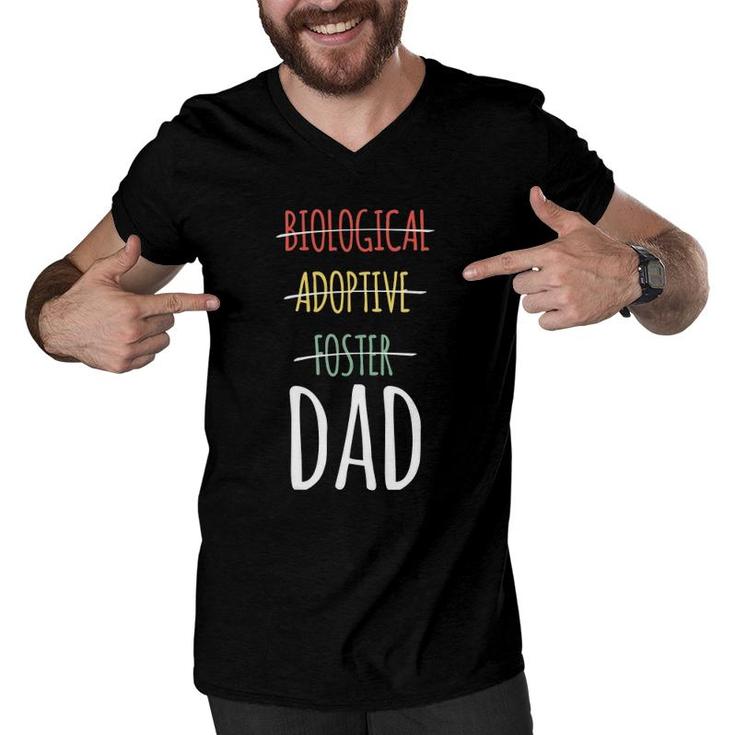 Biological Adoptive Foster Dad T Men V-Neck Tshirt