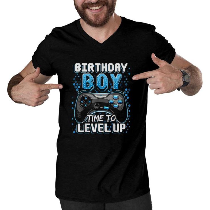 Birthday Boy Time To Level Up Video Game Birthday Gift Boys  Men V-Neck Tshirt