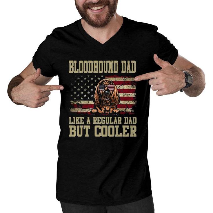 Bloodhound Dad Like A Regular Dad But Cooler Dog Dad Men V-Neck Tshirt