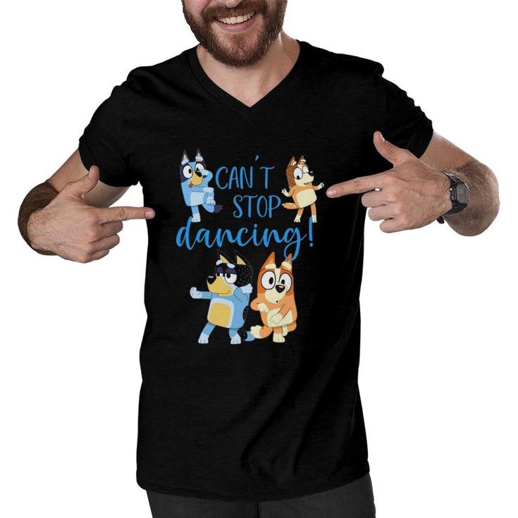 Bluey-Dad-Can't-Stop-Dancing-For-Father-Day Men V-Neck Tshirt