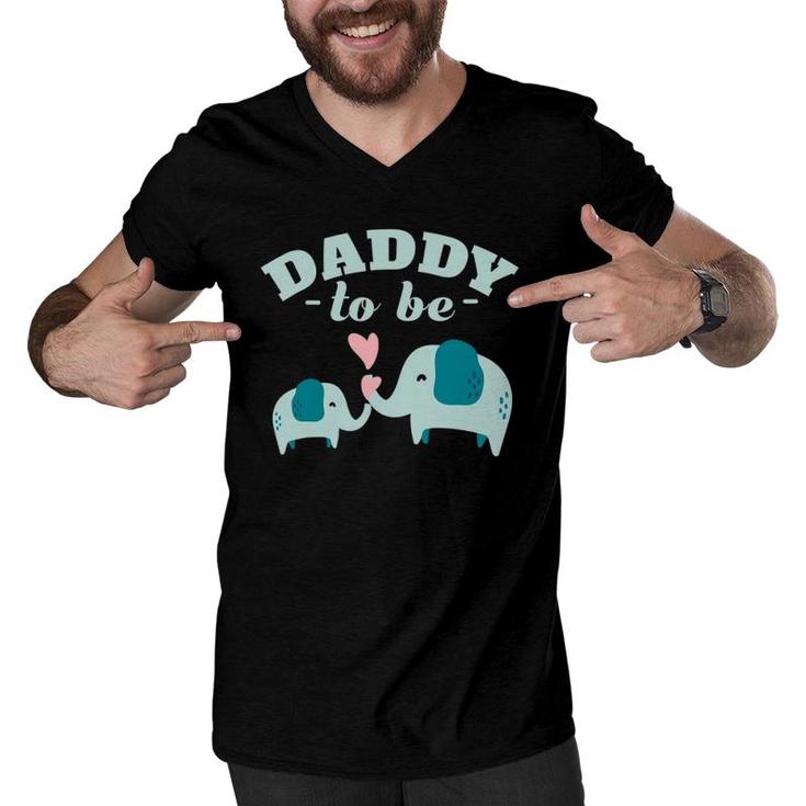 Boy Elephant Baby Shower Daddy To Be Men V-Neck Tshirt