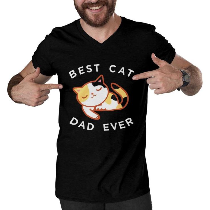 Calico Cat Dad  Best Kitty Father Ever Men V-Neck Tshirt