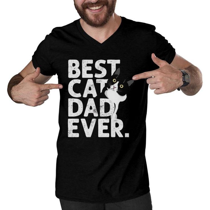 Cat Daddy Father Gift Best Cat Dad Ever  Men V-Neck Tshirt
