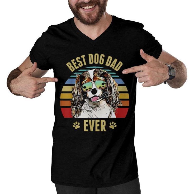 Cavalier King Charles Spaniel Best Dog Dad Ever Beach Vibe  Men V-Neck Tshirt