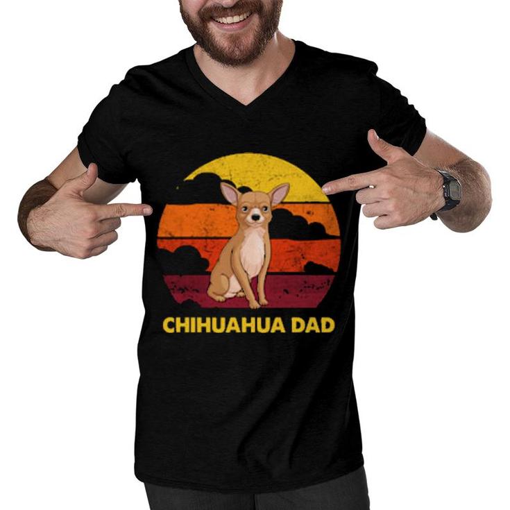 Chihuahua Papa Chihuahua Dad  Men V-Neck Tshirt
