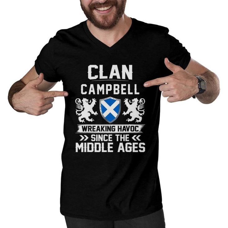 Clan Campbell Scottish Family Scotland Mother's Day Fathers Men V-Neck Tshirt