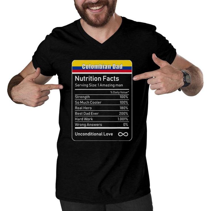 Colombian Dad Nutrition Facts Father's Men V-Neck Tshirt