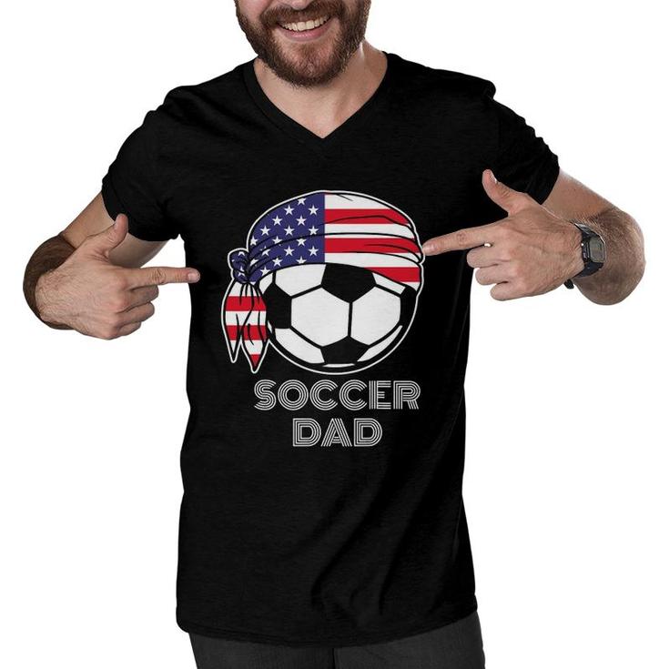Cool Soccer Dad Jersey Parents Of American Soccer Players Men V-Neck Tshirt