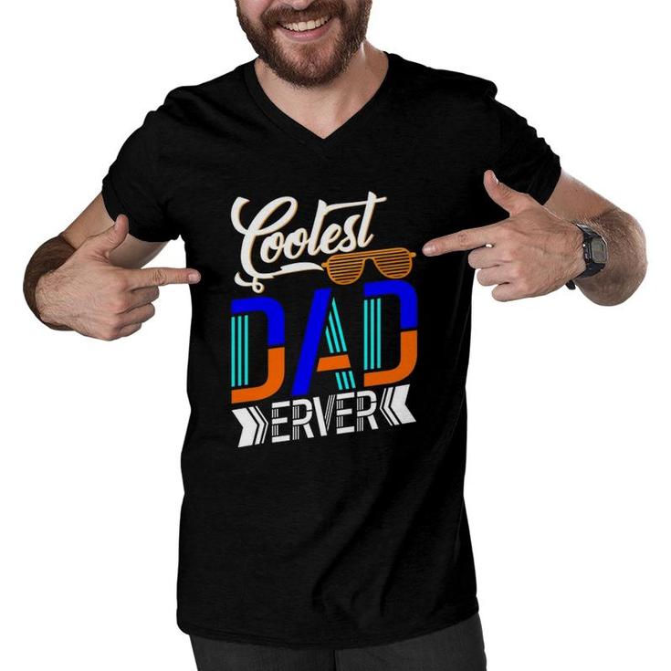 Coolest Dad Ever Sunglasses Father's Day Men V-Neck Tshirt