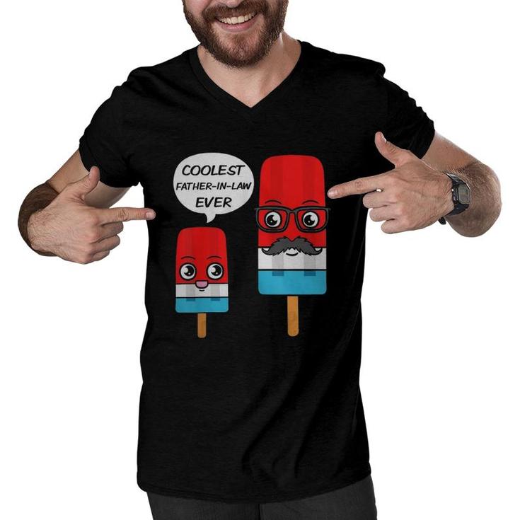 Coolest Father-In-Law Ever Father's Day Popsicle Ice Cream Men V-Neck Tshirt