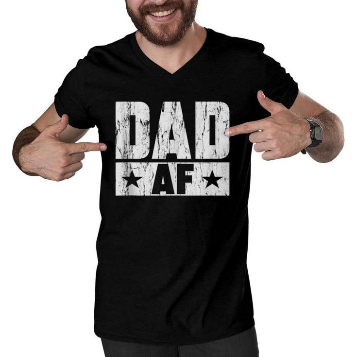 Dad Af Papa Daddy Fun Daughter Gifts Father's Day  Men V-Neck Tshirt