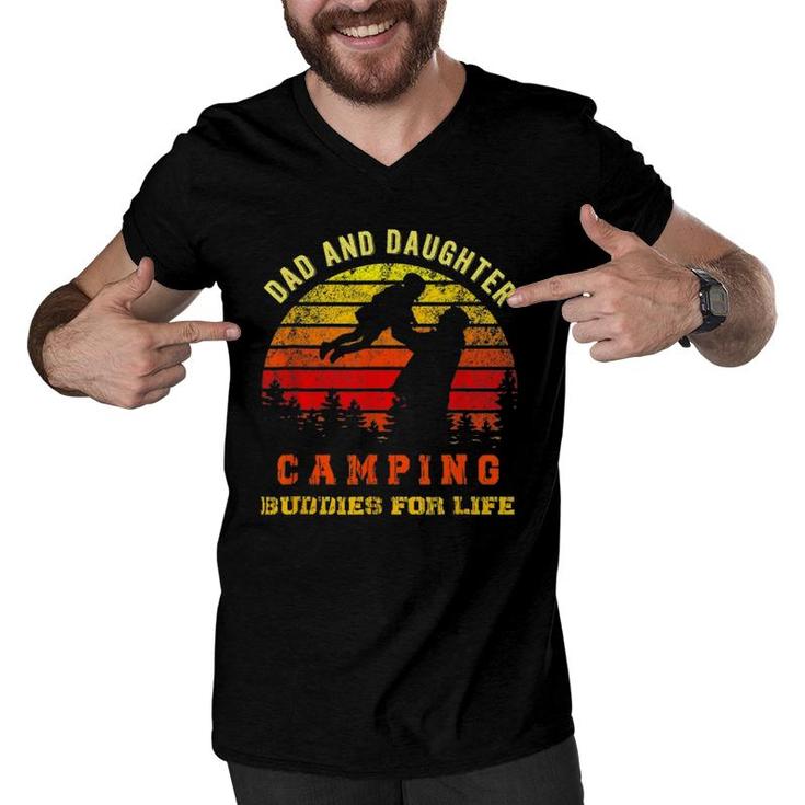Dad And Daughter Camping Buddies For Life Men V-Neck Tshirt