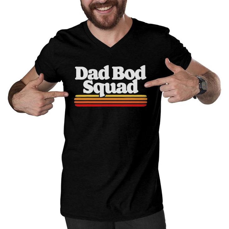 Dad Bod Squad Funny Posing Fathers Day Vintage Sunset 80S Men V-Neck Tshirt
