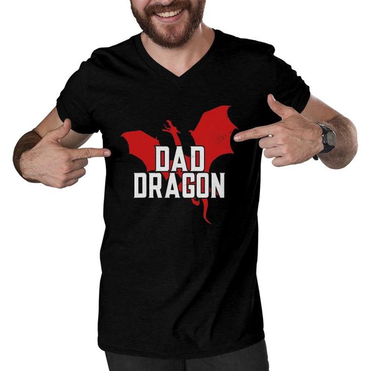 Dad Dragon Lover Father's Day Men V-Neck Tshirt
