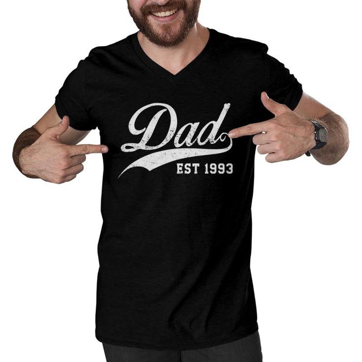 Dad Established 1993 Father's Day Men V-Neck Tshirt