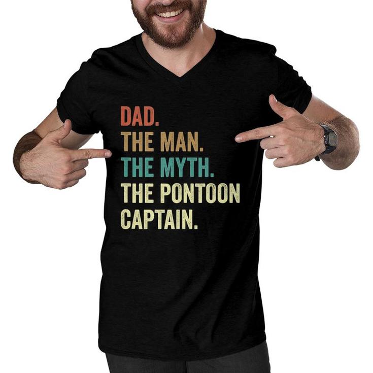 Dad Man Myth Pontoon Captain Funny Pontoon For Men  Men V-Neck Tshirt