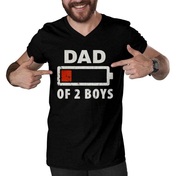 Dad Of 2 Boys Men V-Neck Tshirt