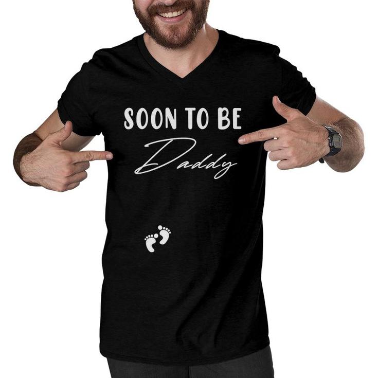 Dad Soon To Be Daddy Father's Day First Time Pregnant Kids Men V-Neck Tshirt