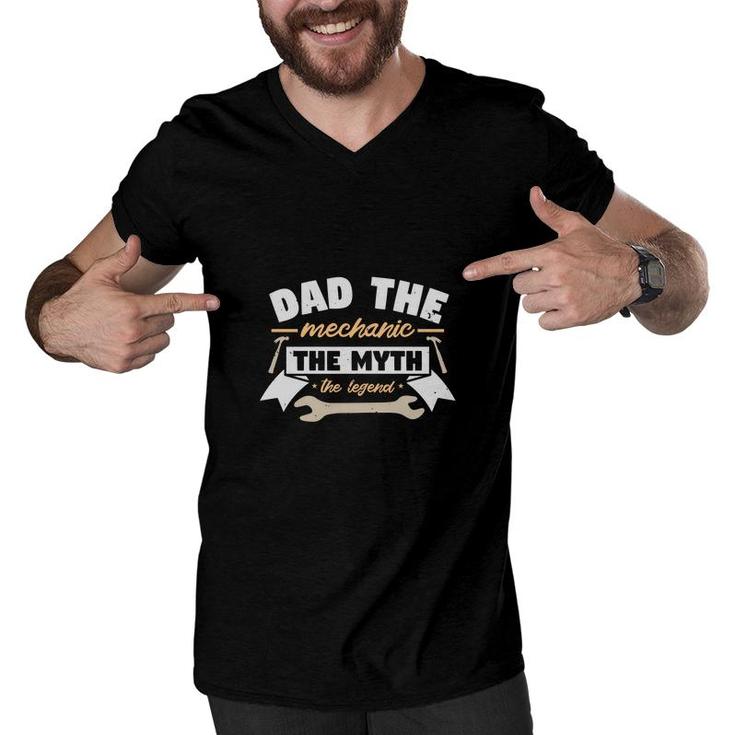 Dad The Mechanic Men V-Neck Tshirt