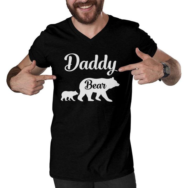 Daddy Bear Father's Day Funny Gift Men V-Neck Tshirt
