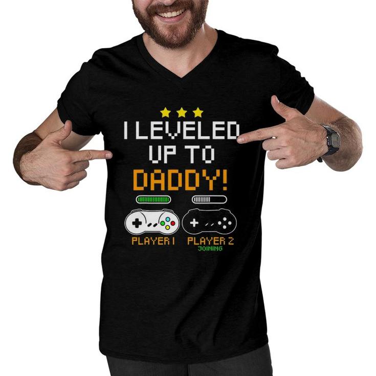 Daddy Gamer Player Progress Bar Gaming Baby Announcement Men V-Neck Tshirt
