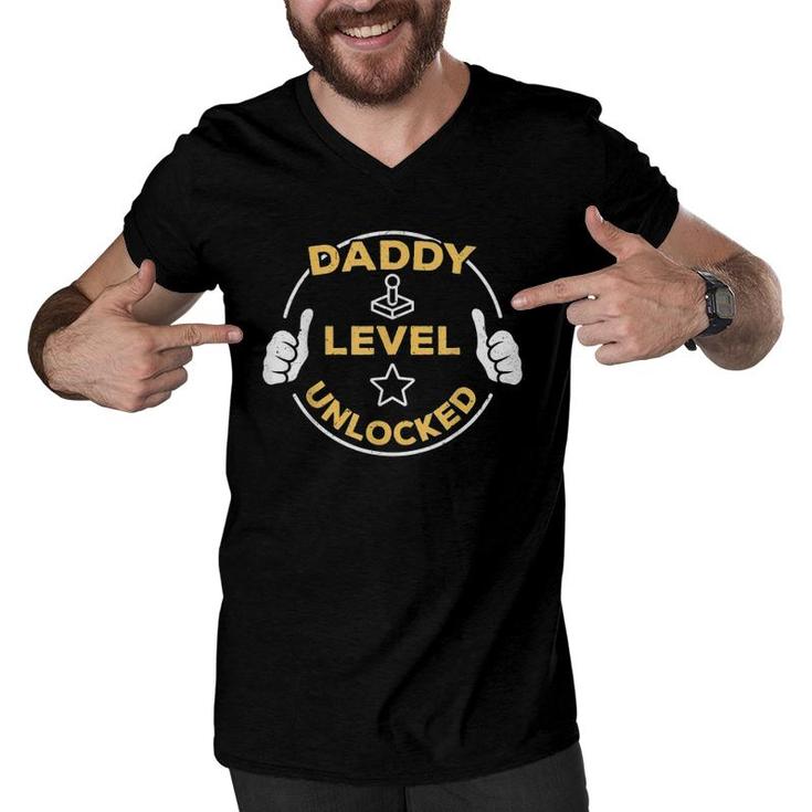 Daddy Level Unlocked Soon To Be Daddy Gift Men V-Neck Tshirt