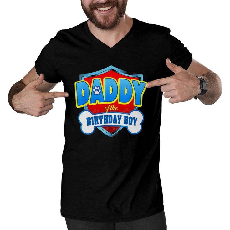 Daddy Of The Birthday Boy Patrol Funny Gift Birthday Party Men V-Neck Tshirt